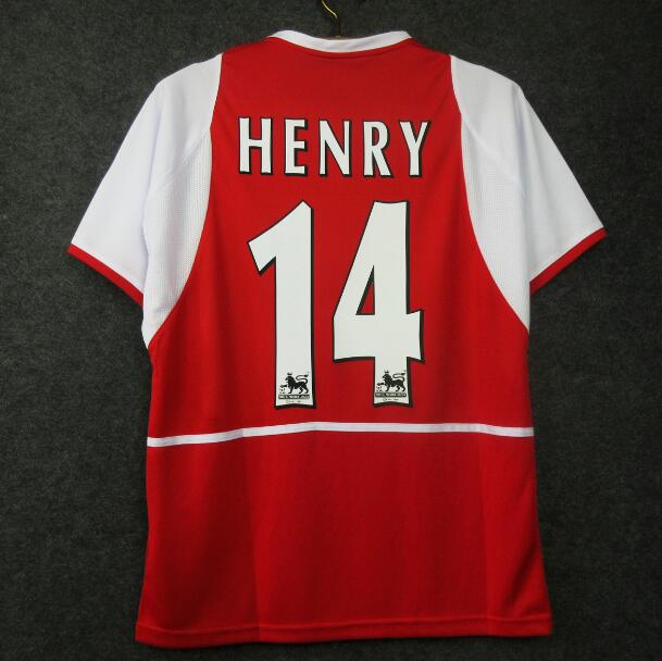 2002-04 Arsenal Retro Home Kit Soccer Jersey Henry #14